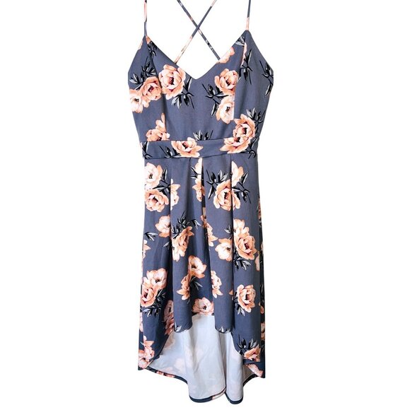 Charlotte Russe Floral Sleeveless Dress With Strappy Back M Polyester/Spandex - Picture 1 of 4